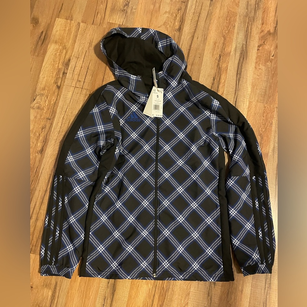 adidas Tiro Winterized Windbreaker Tartan Plaid Men’s Small